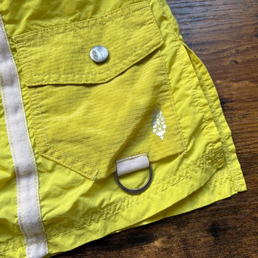 FP Movement Free People Neon Yellow Cargo Skort Drawstring Half Zip XS